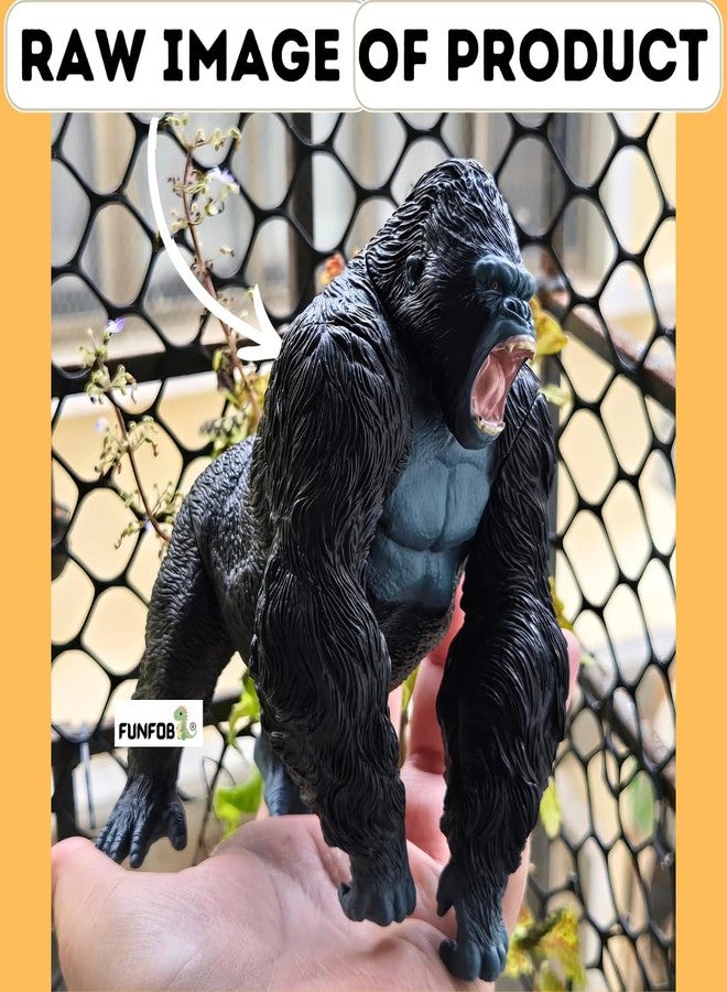 FUNFOB Gorilla King Kong Action Figure Toy Height- 18cm PVC Plastic Material | Gorilla Black - Image 4